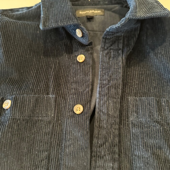 Banana Republic Corduroy Navy Blue Shirt Men's Medium - Picture 3 of 4